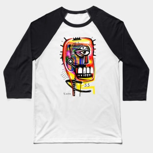 basquiat art style face Baseball T-Shirt